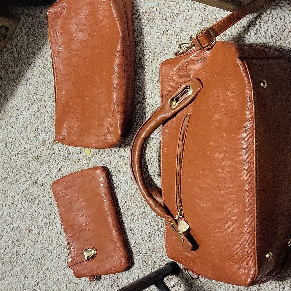Rust Color Soperwillton Purse Set